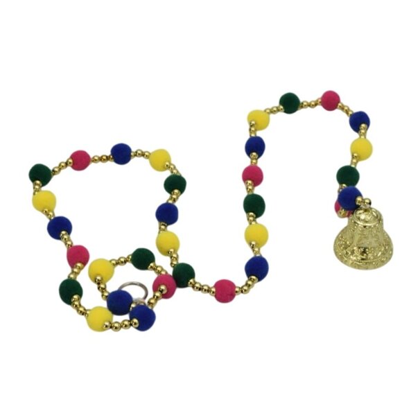 Indian Pom Pom Bell Garland Strings Bandhanwar Toran Diwali Navratri Wedding - Picture 4 of 4